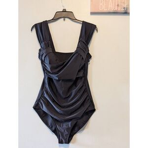 Swimsuits For All Tropiculture Black One Piece Bathing Suit Plus Size 14